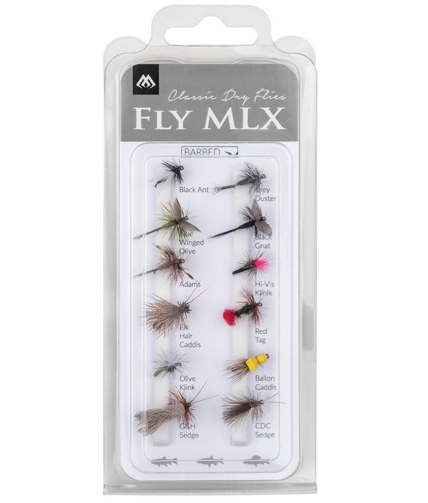 Mikado Sada Umělých Mušek Dry Flies Barbed 12 ks (1)